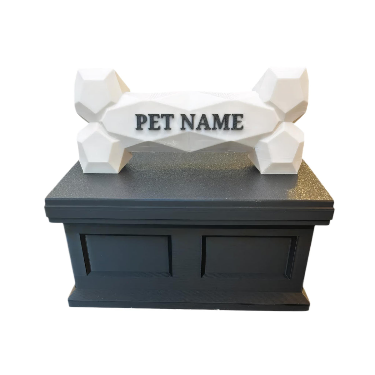 Black Vault White Bone Pet Urn