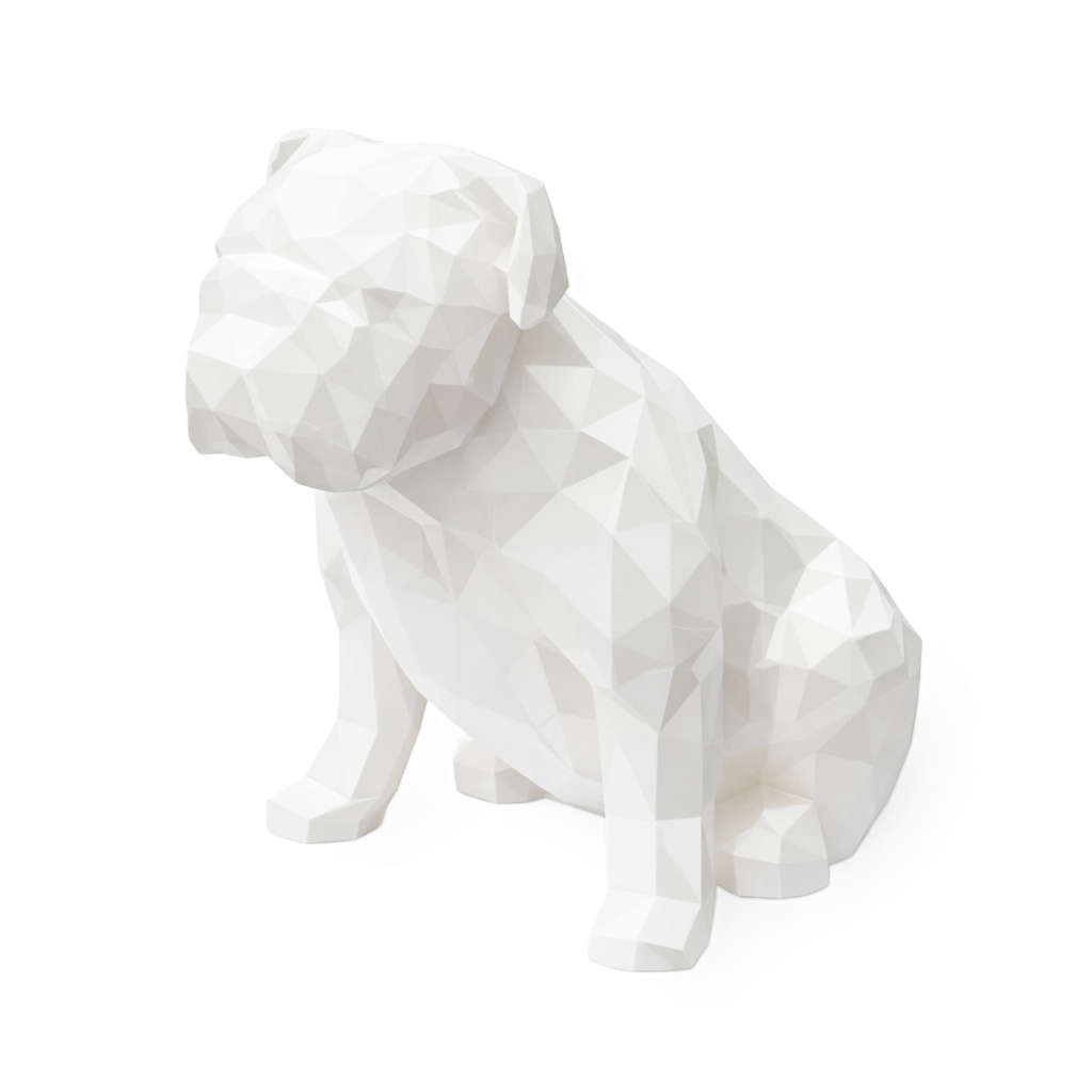 White English Bulldog Pet Urn