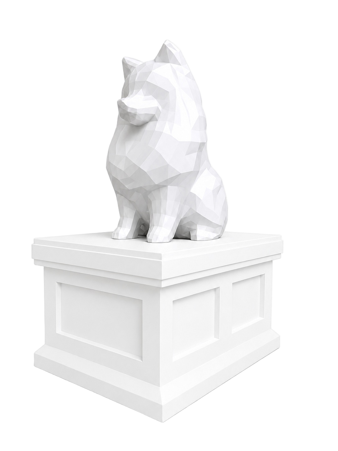 white vault white pomeranian pet memorial urn