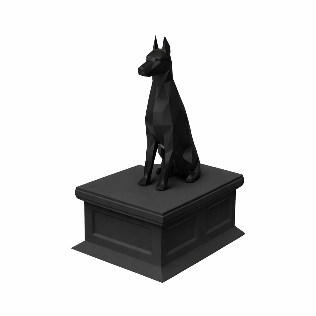 black vault black doberman pet urn