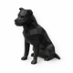 Black Pitbull Pet Urn