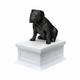 white vault black english bulldog pet urn