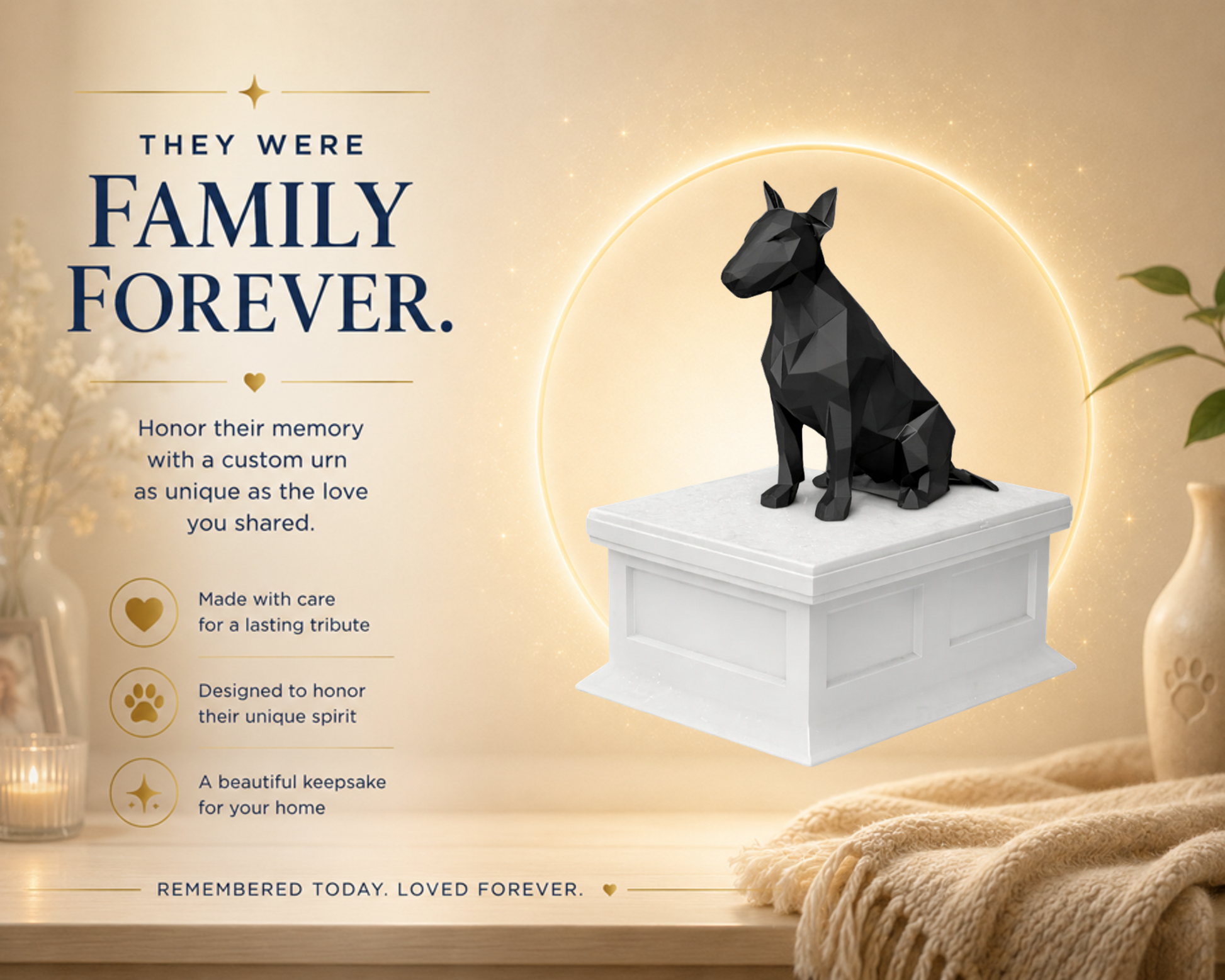white vault black bull terrier custom pet urn