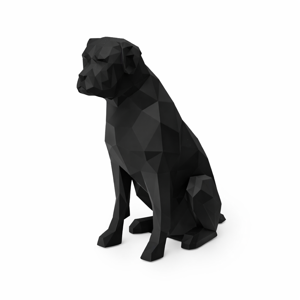 Black Boxer Pet Urn