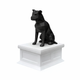 white vault black pitbull pet urn