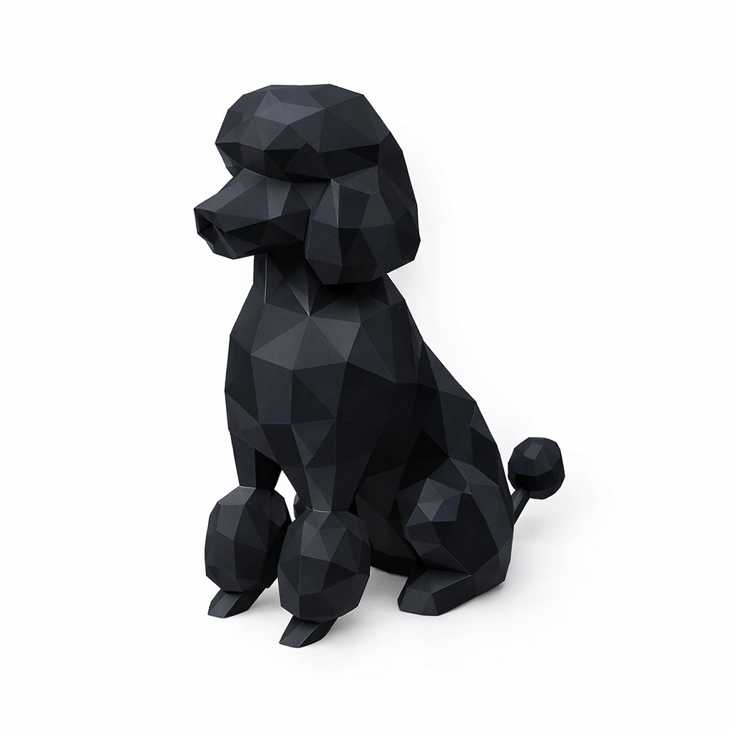Black Poodle Pet Urn