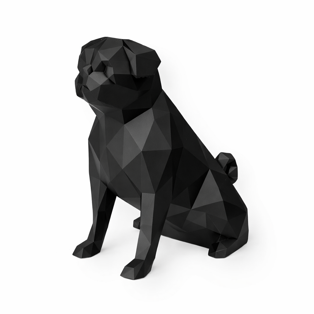 Black Pug Pet Urn
