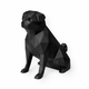 Black Pug Pet Urn
