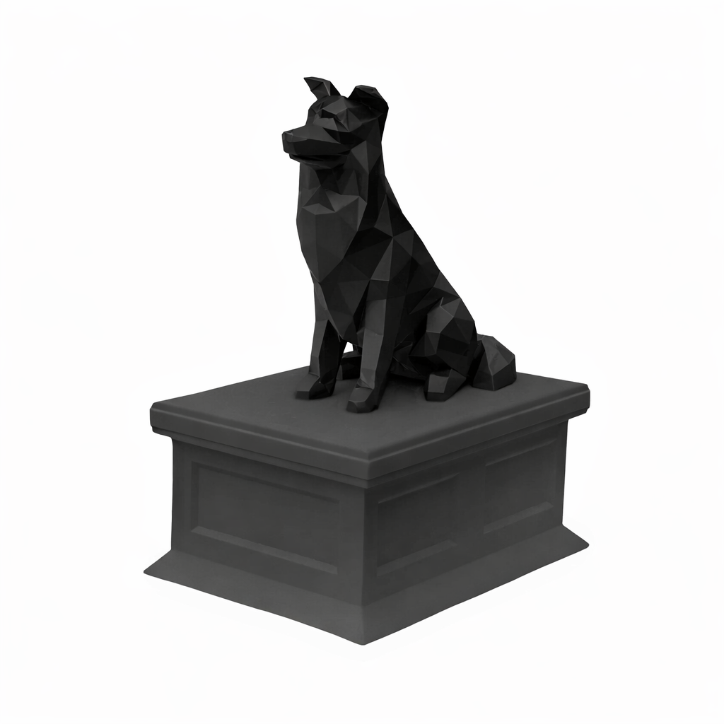 black vault black border collie pet urn