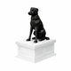 white vault black labrador pet urn