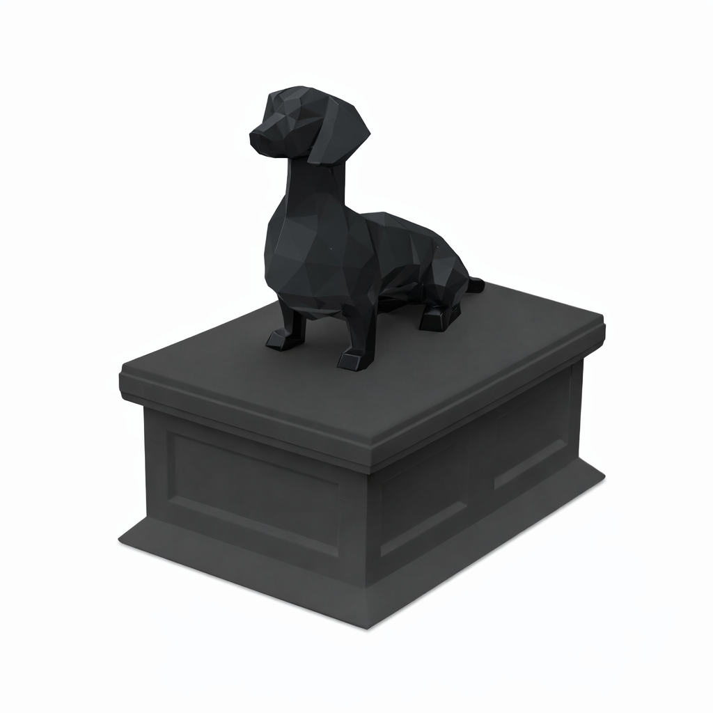 black vault black dachshund Pet Urn