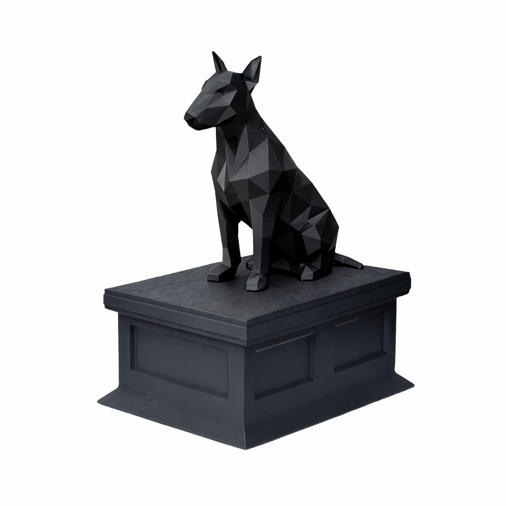 black vault black bull terrier pet urn