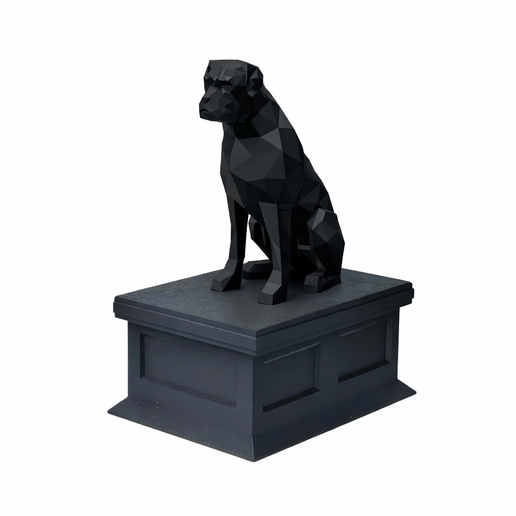 black vault black boxer pet urn