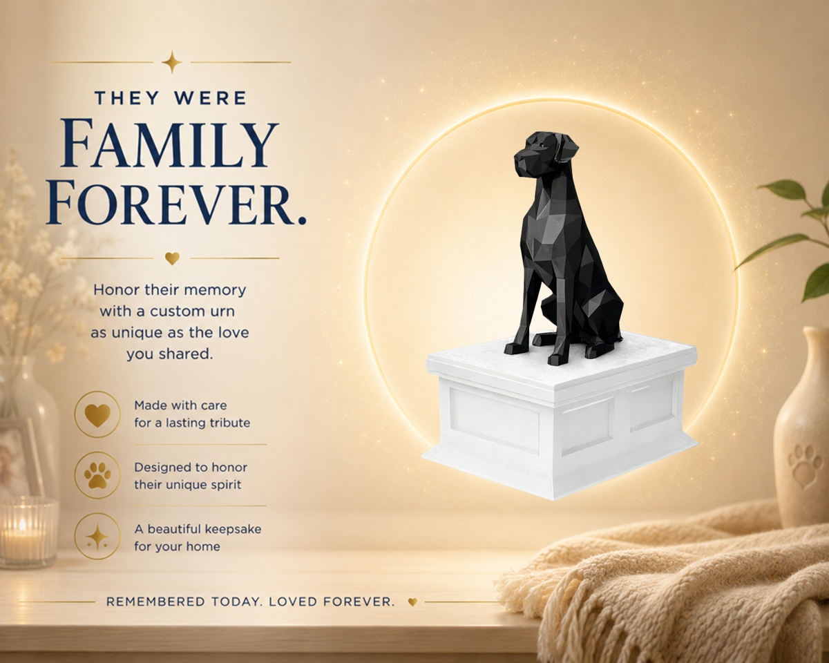 white vault black great dane custom pet urn