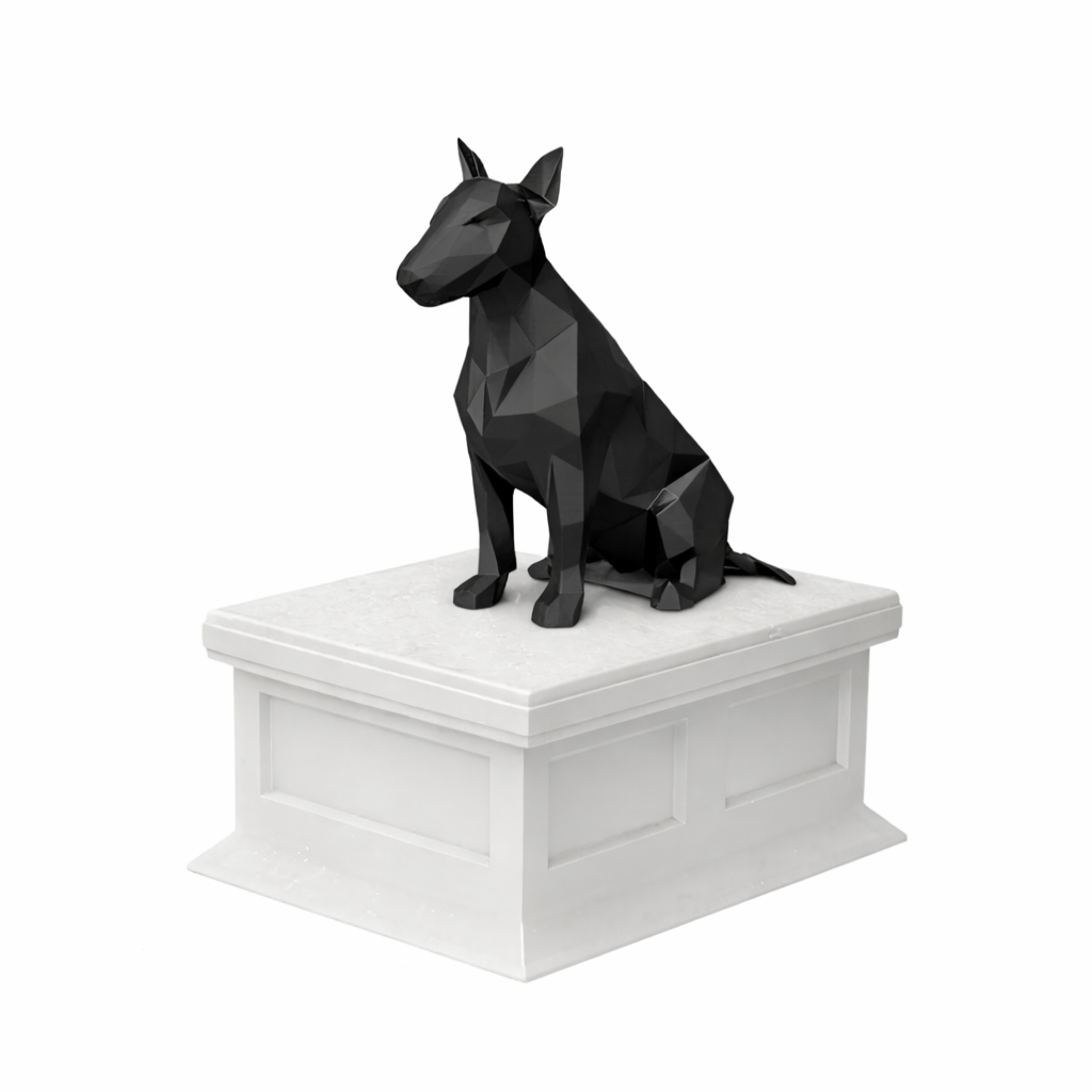 white vault black bull terrier pet urn