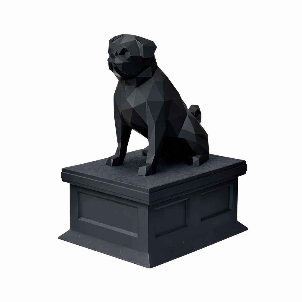 black vault black pug pet urn