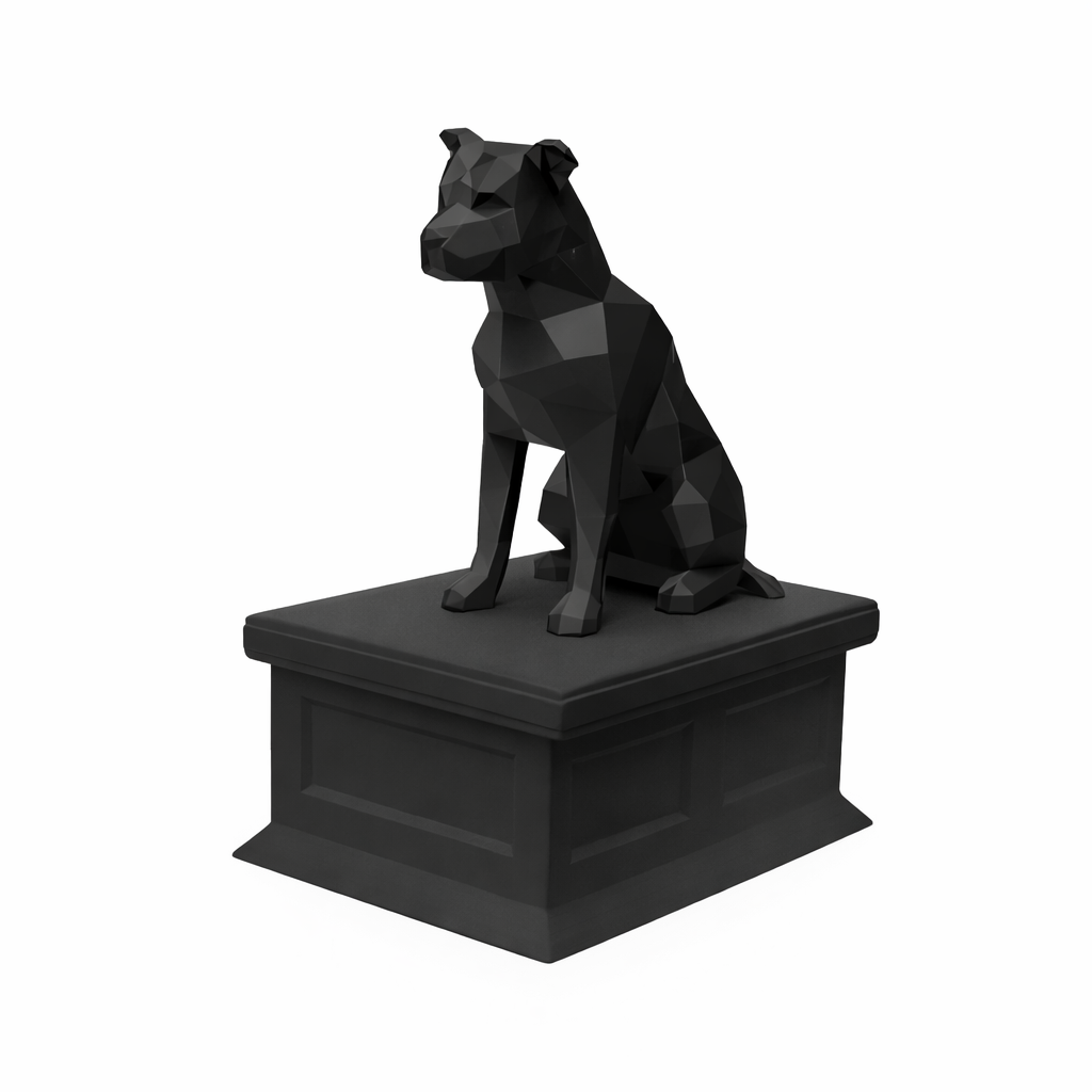 black vault black pitbull pet urn