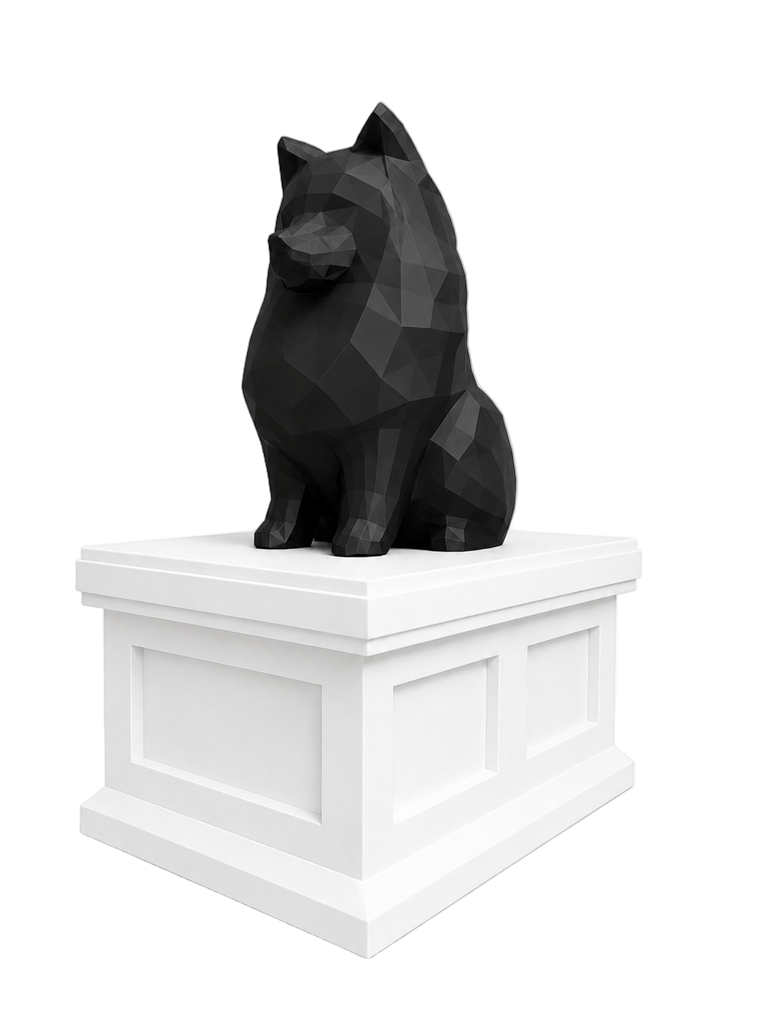 white vault black pomeranian pet memorial urn