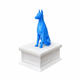 white vault blue doberman pet urn