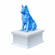 white vault blue Shetland Shepherd pet urn