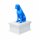 white vault blue boxer pet urn