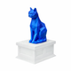 white vault blue cat pet urn