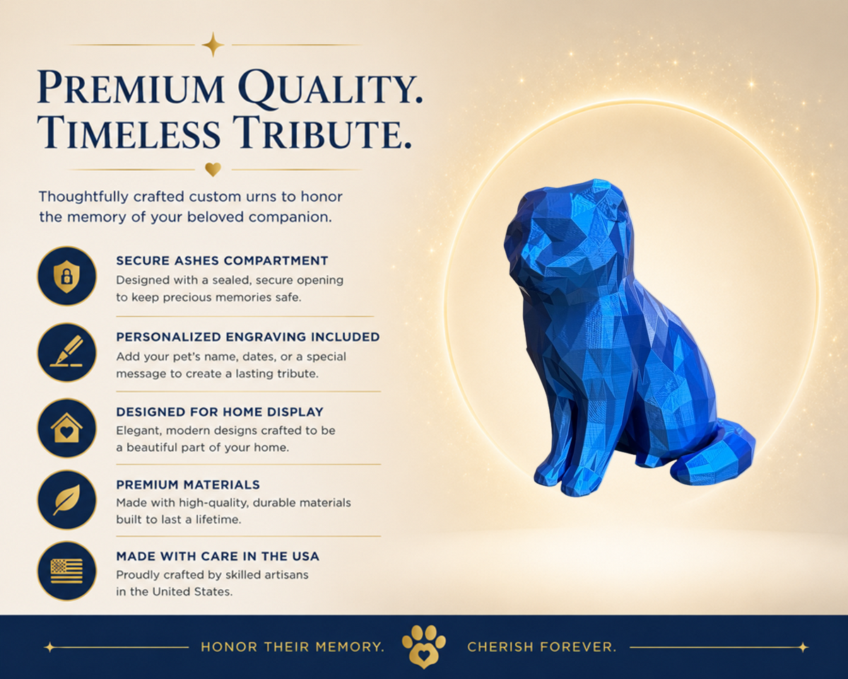 blue Scottish Fold Cat Pet Capsule custom Urn