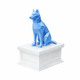 white vault blue husky pet urn