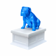 white vault blue english bulldog pet urn