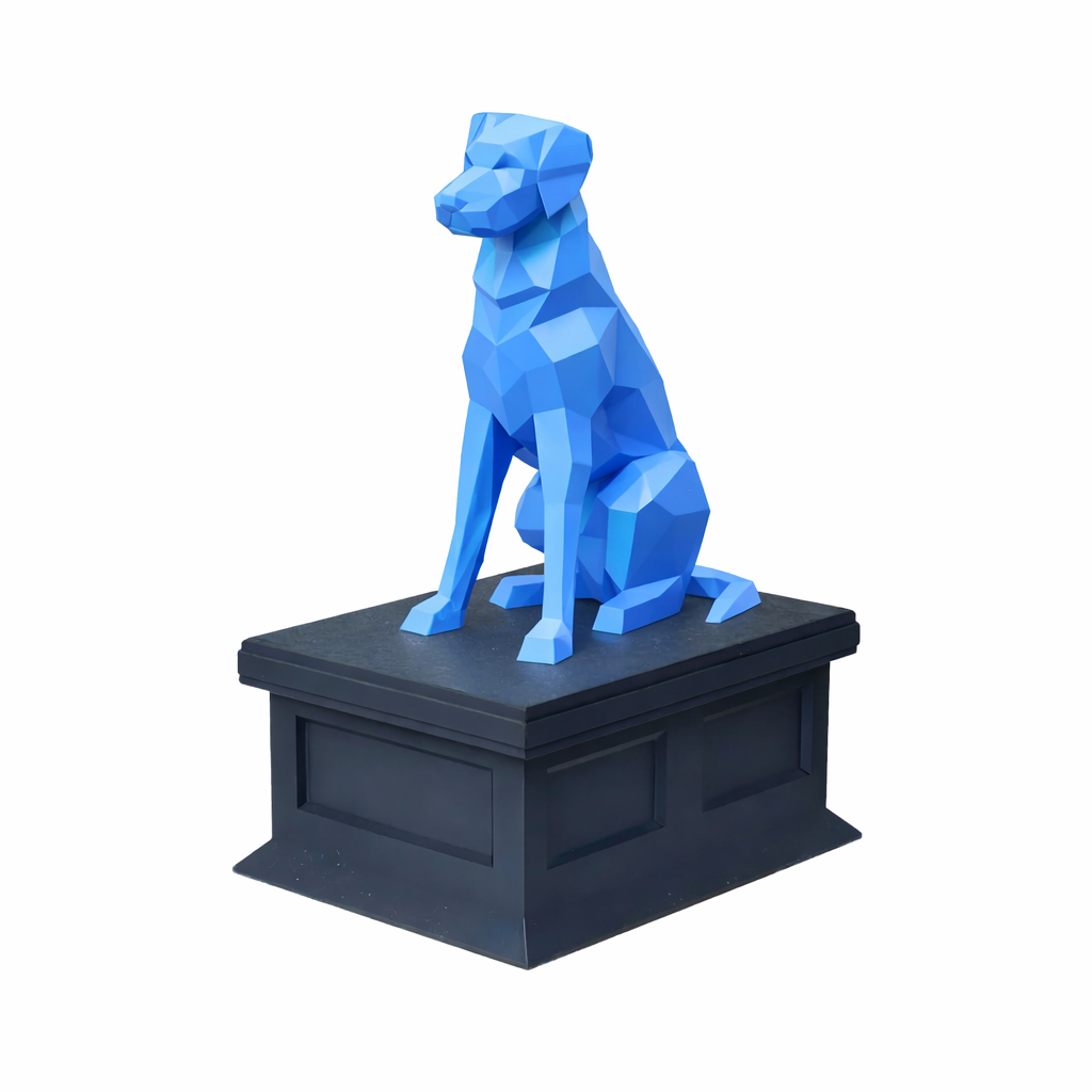black vault blue labrador pet urn