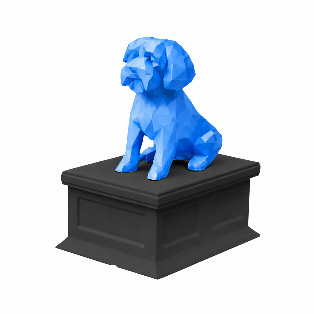 black vault blue maltese pet urn