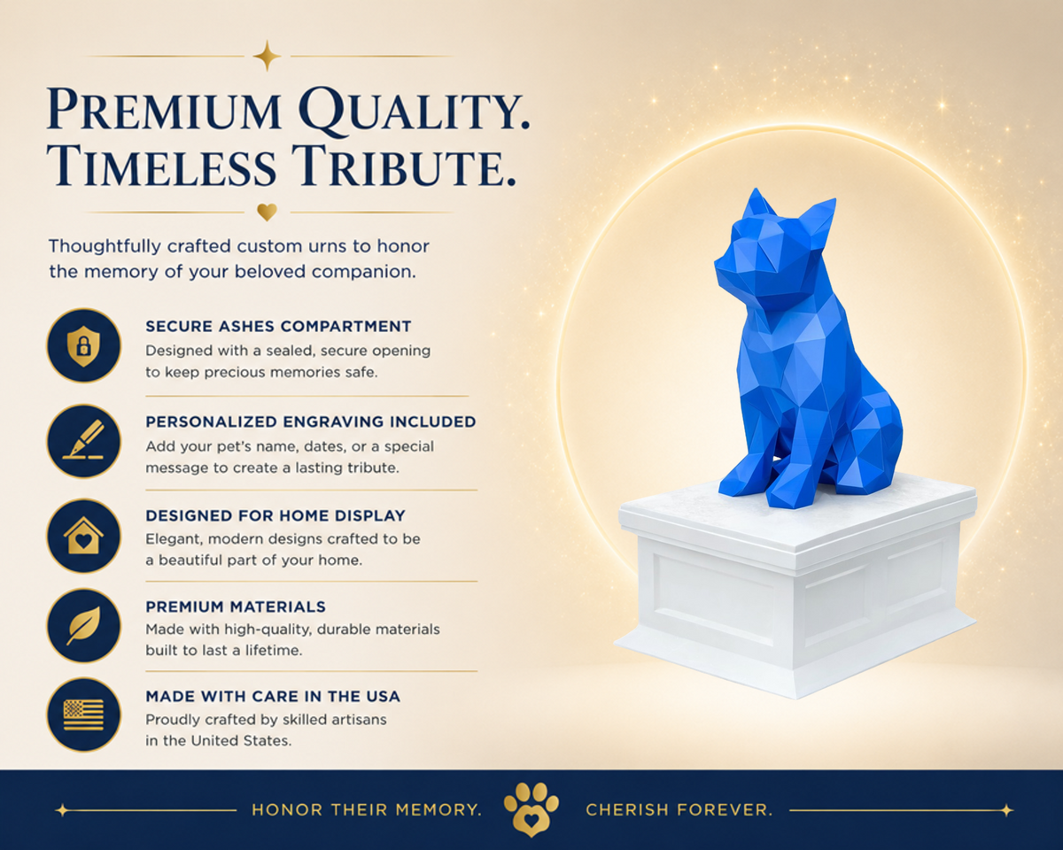 white vault blue french bulldog custom pet urn