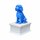 white vault blue Golden doodle pet urn