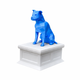 white vault blue pitbull pet urn