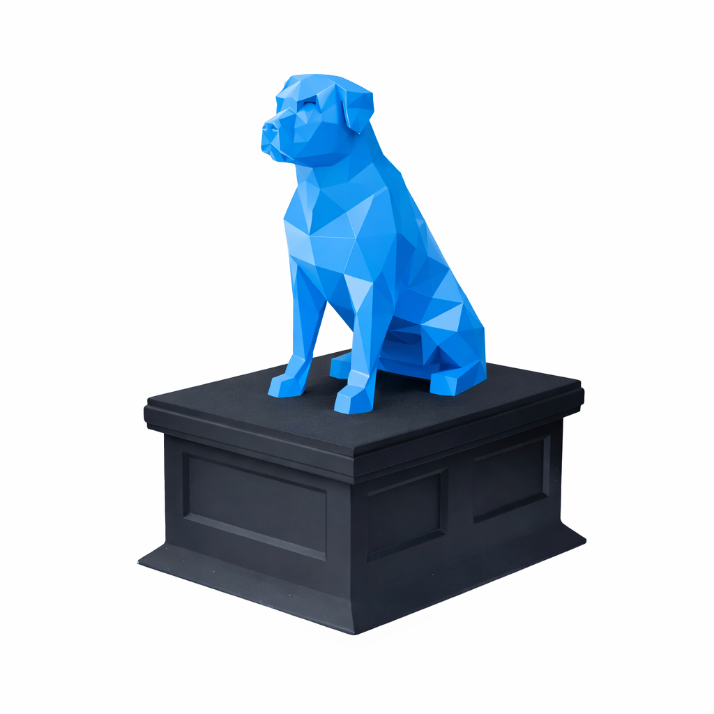 black vault blue Rottweiler pet urn