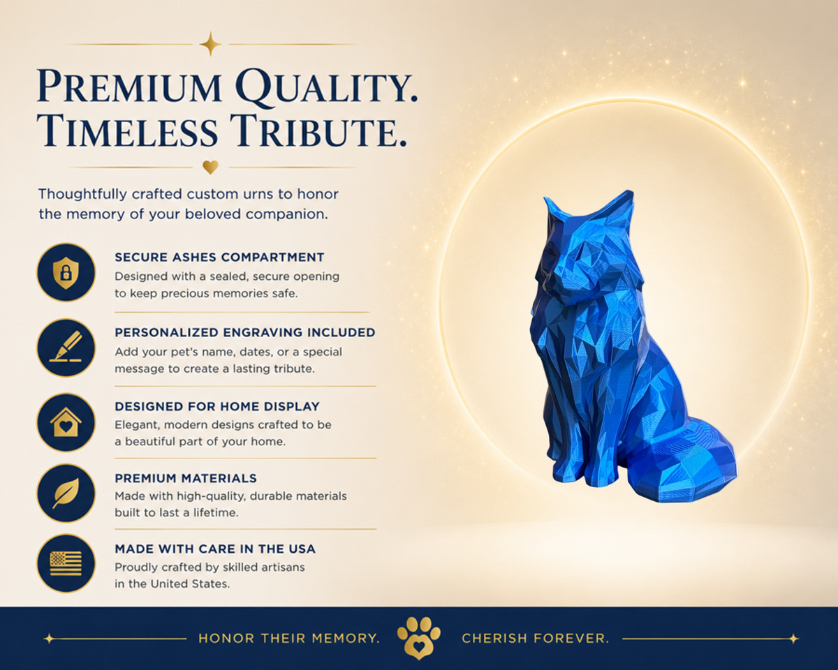 blue Maine Coon Cat Pet Capsule custom Urn