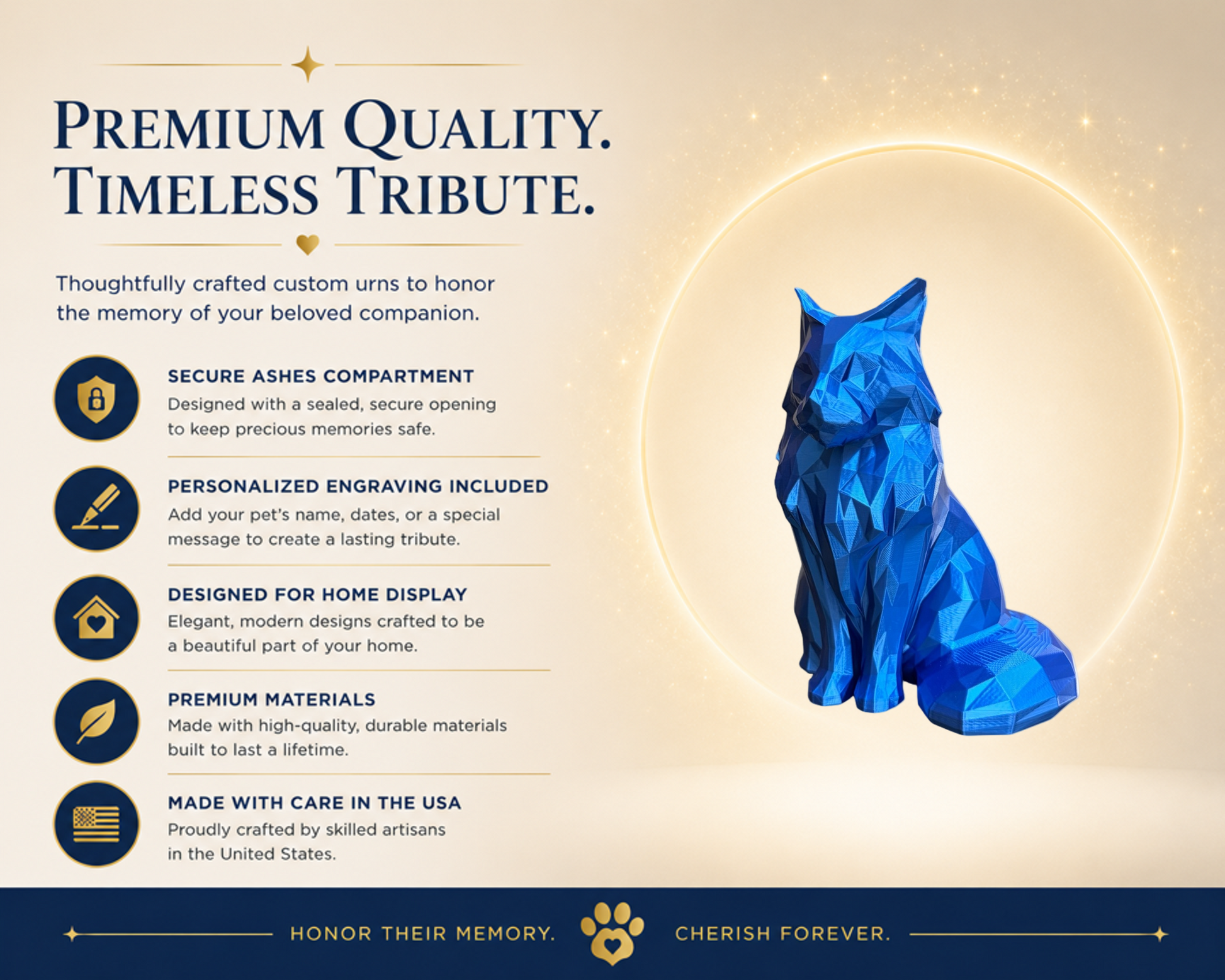 blue Maine Coon Cat Pet Capsule custom Urn