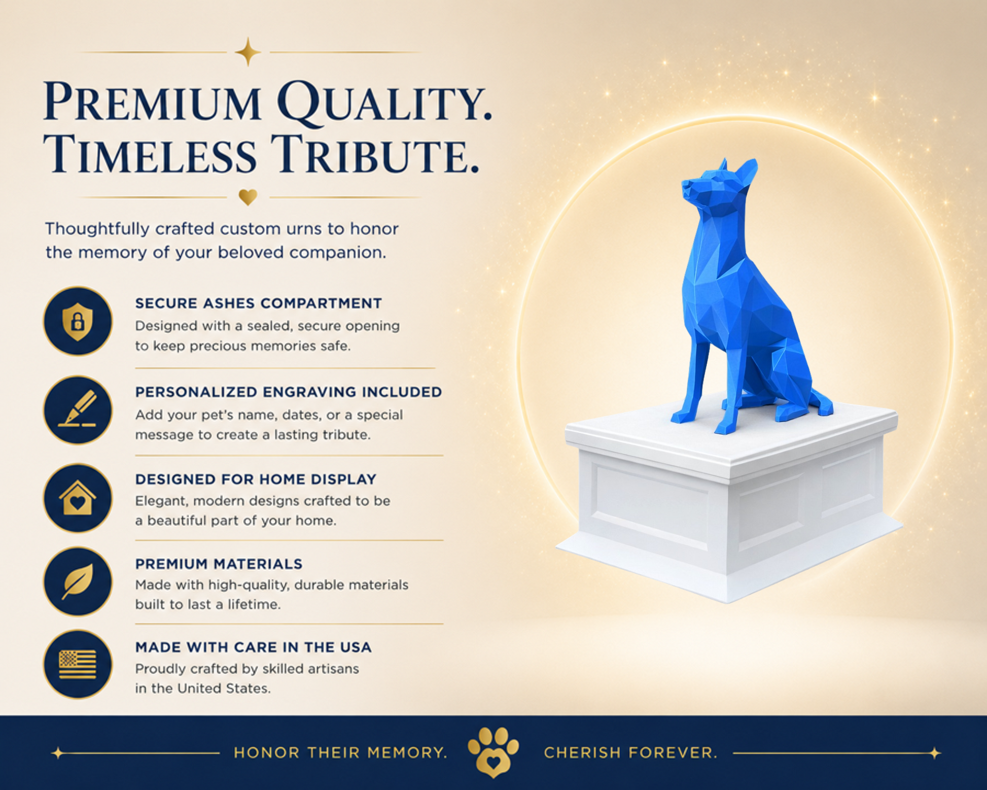 white Vault Blue Belgian Malinois custom Pet Urn