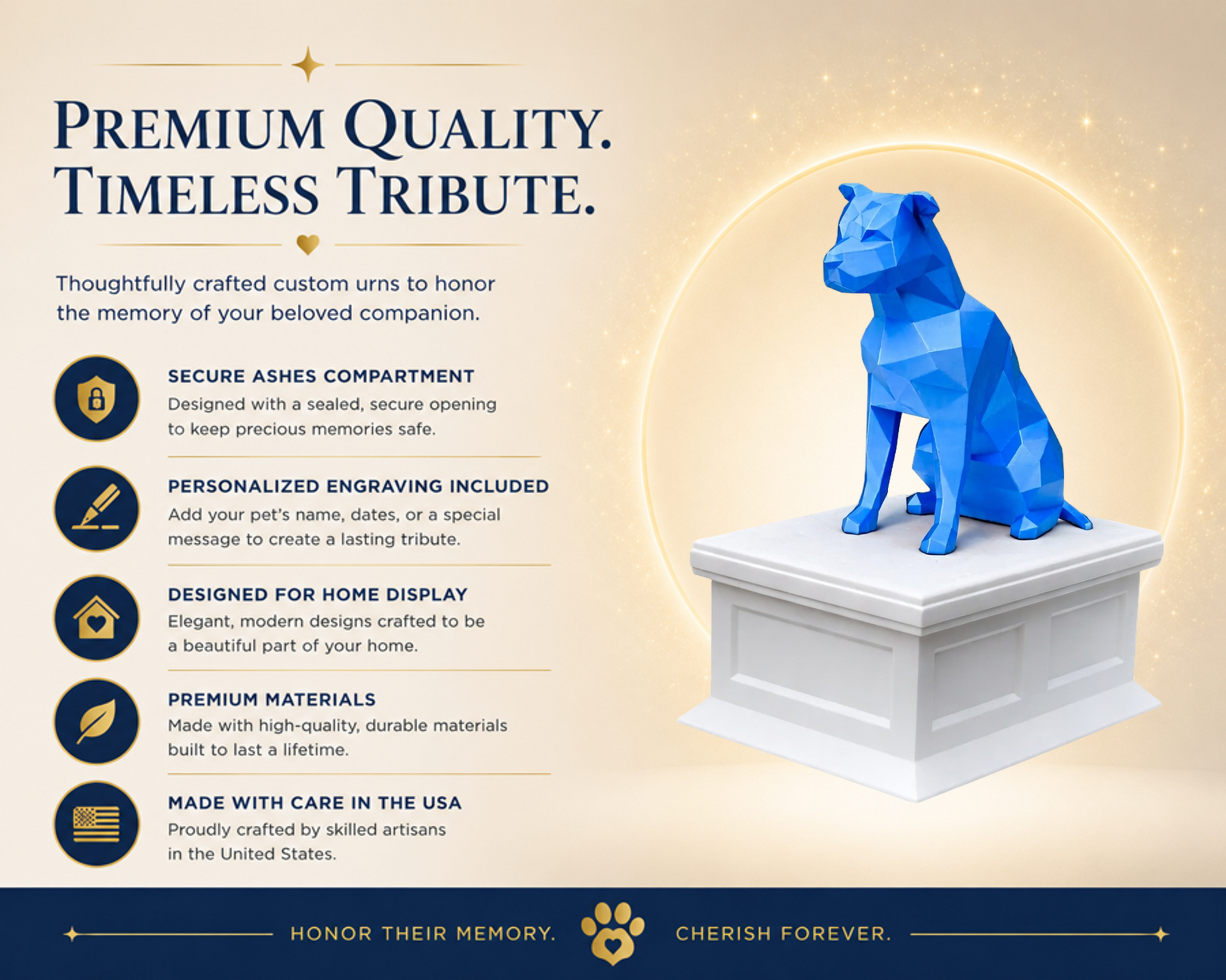 white vault blue pitbull custom pet urn