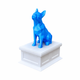 White vault Blue Boston Terrier Pet Urn