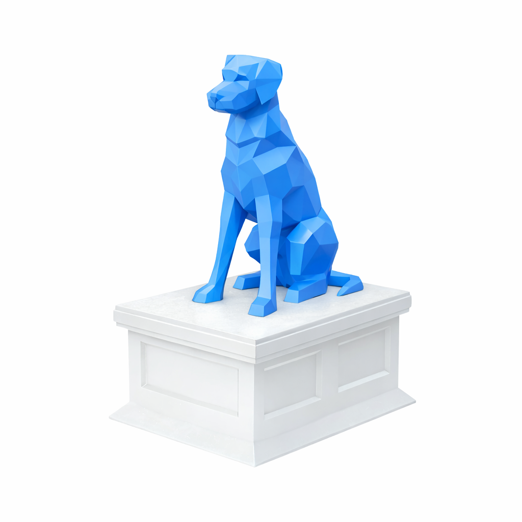 white vault blue labrador pet urn