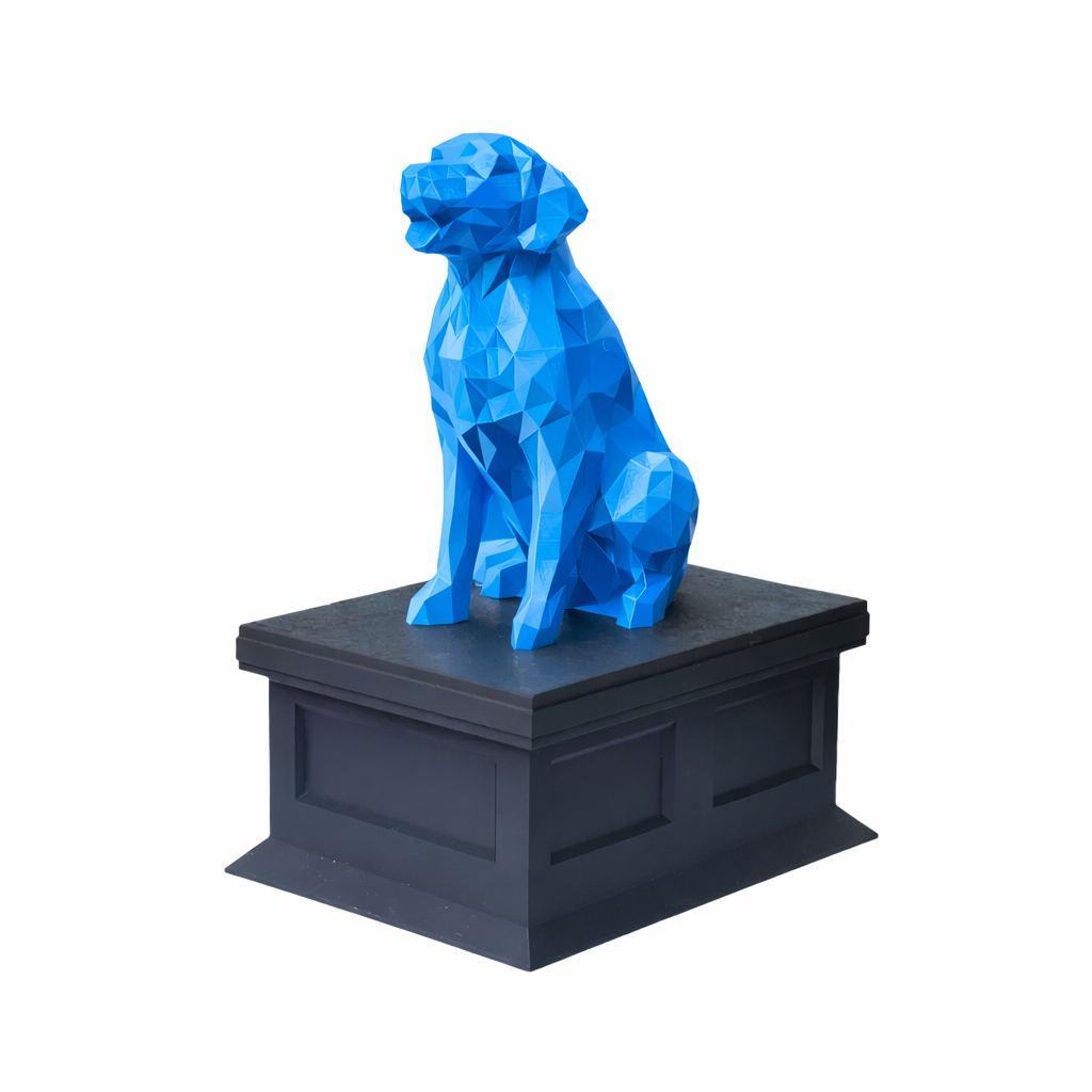 black vault blue golden retriever pet urn