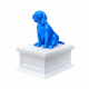 White vault blue beagle pet urn