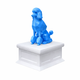 white vault blue poodle pet urn