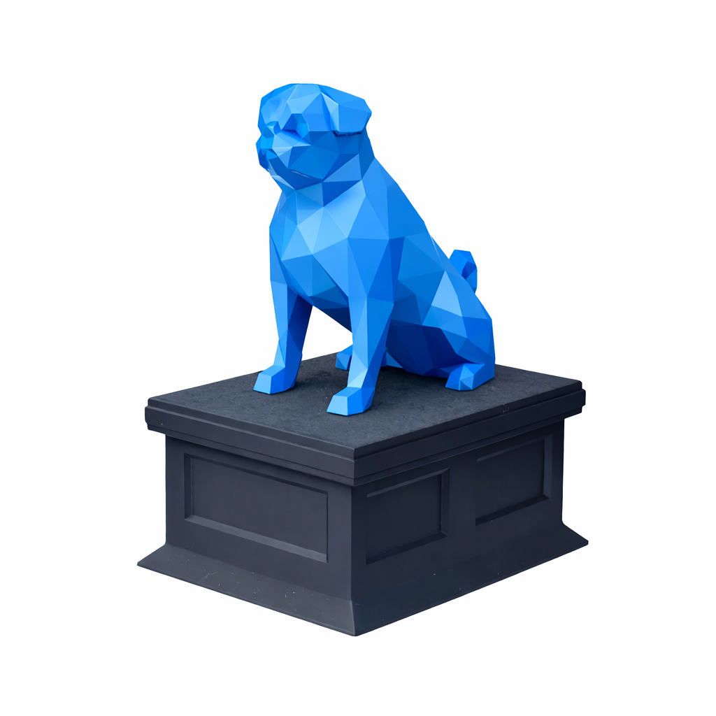 black vault blue pug pet urn
