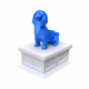 white vault blue Shih Tzu pet urn