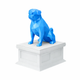 white vault blue pug pet urn