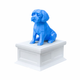 white vault blue maltese pet urn