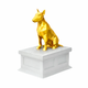 white vault gold bull terrier pet urn