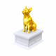 white vault gold Boston Terrier Pet Urn